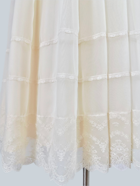 1970s Ivory Chiffon Gown