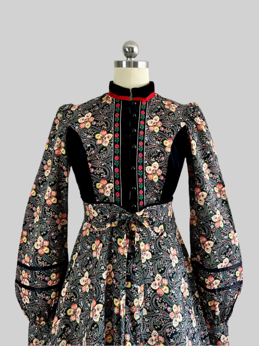 1970s Gunne Sax Dress with Belt - Golden Hour Paisley – Dearly Vintage