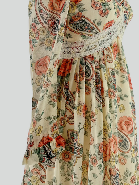 Floral and paisley patterned vintage dress