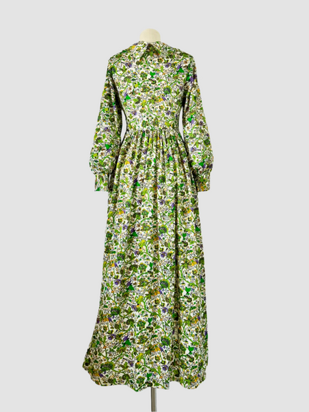 1960s Enchanted Garden Maxi Dress
