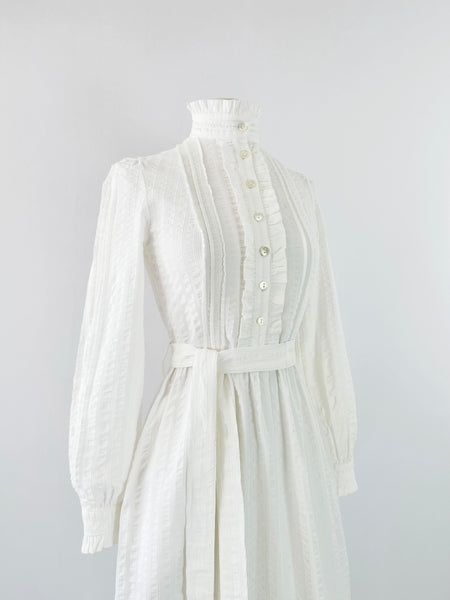 1970s Laura Ashley vintage white gown | Made In Carno Wales