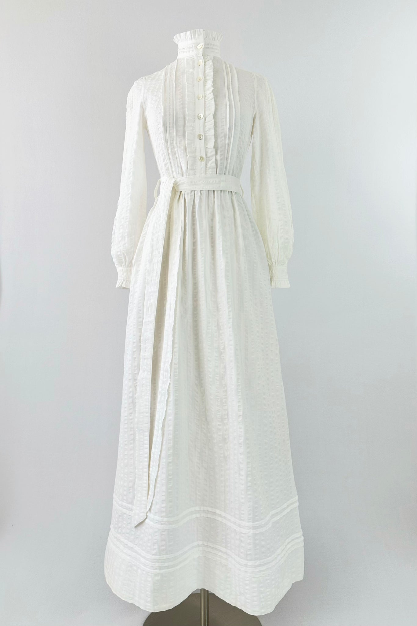 1970s Laura Ashley vintage white gown | Made In Carno Wales