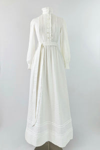 1970s Laura Ashley vintage white gown | Made In Carno Wales