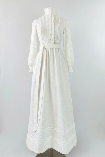 1970s Laura Ashley vintage white gown | Made In Carno Wales