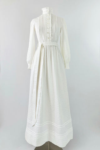 1970s Laura Ashley vintage white gown | Made In Carno Wales