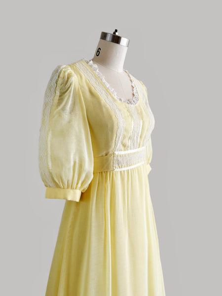 1970s Candi Jones Maxi - Pastel Yellow