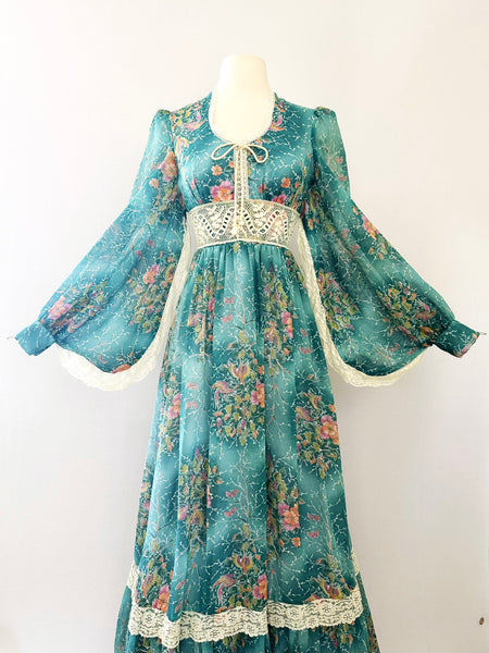 1970's Enchanted Garden Dress
