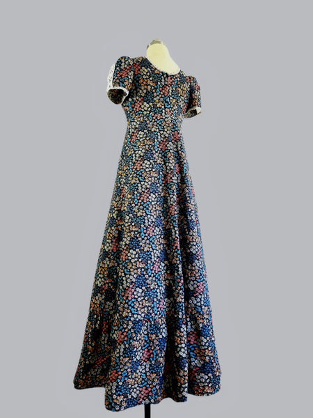 1970s Maxi - Noir Bohemain Floral