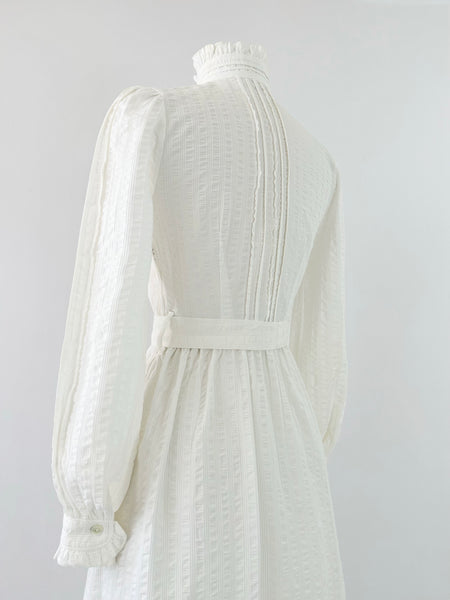 1970s Laura Ashley vintage white gown | Made In Carno Wales