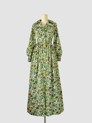 1960s Enchanted Garden Maxi Dress