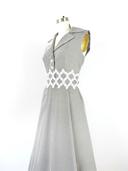 1960s Semi-Formal Maxi Gown in Soft Gray