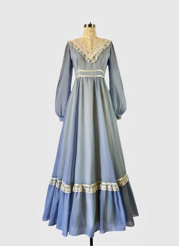 1970s Gunne Sax Romantic Renaissance Bridal Collection - Winter Blue