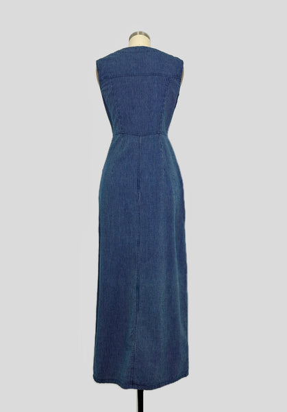 1990's French Curve Denim Dress