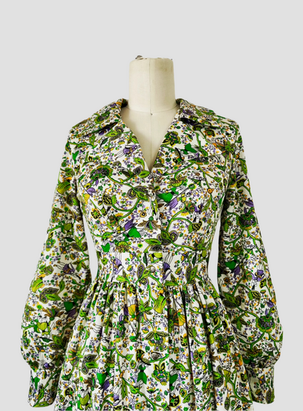 1960s Enchanted Garden Maxi Dress