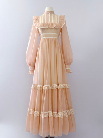 1970’s Gunne Sax Blush Rose Dress