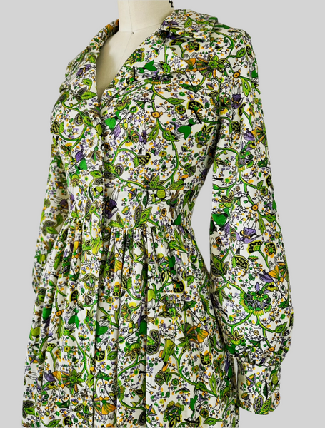 1960s Enchanted Garden Maxi Dress