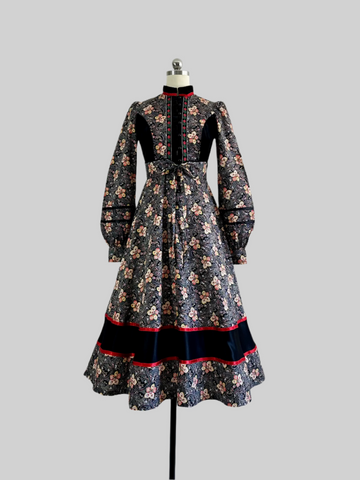 1970s Gunne Sax Dress with Belt - Golden Hour Paisley