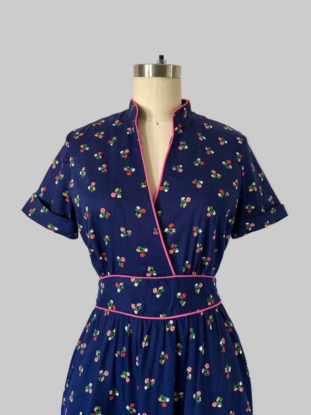 Vintage 1980s Lanz floral cotton midi dress