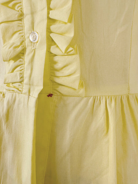 1960s Harmony Coed NOS Yellow Cotton Shirtdress