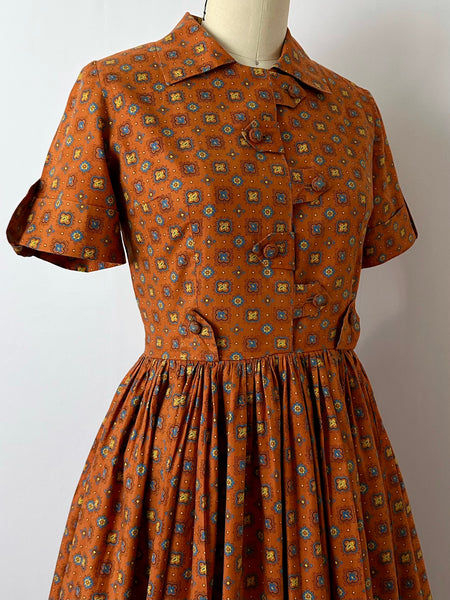 vintage 1960s printed cotton day dress