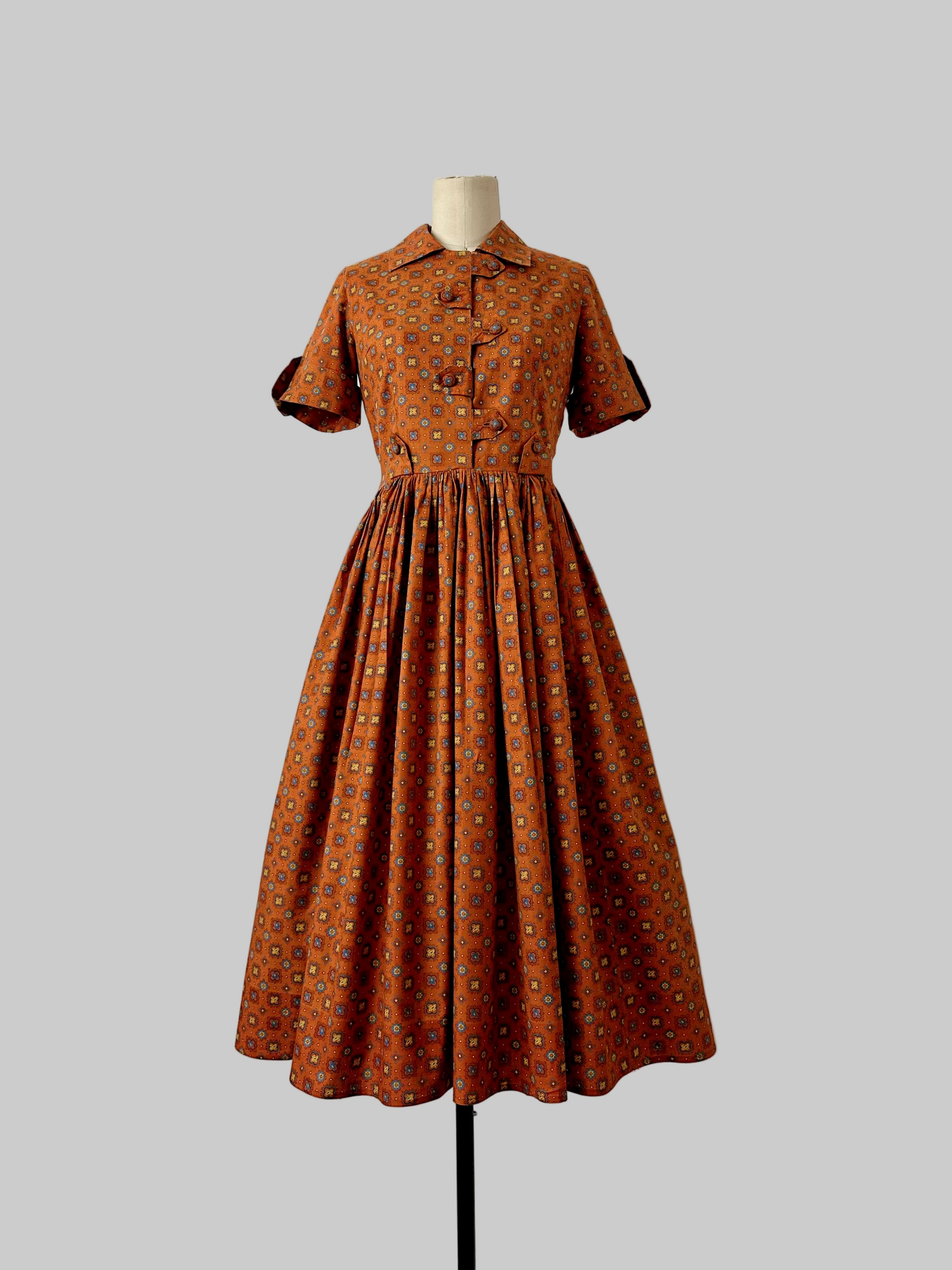 【CARAMEL】GINGER DRESS vintage floral 6y LILI et NENE キッズ CARAMEL 2023SS KIDS WOVEN DRESS