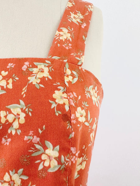 1980s Laura Ashley Floral Print Cotton Dress