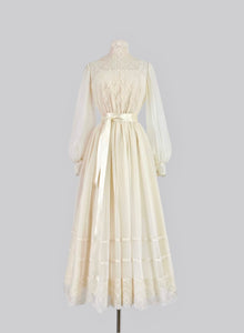 1970s Ivory Chiffon Gown