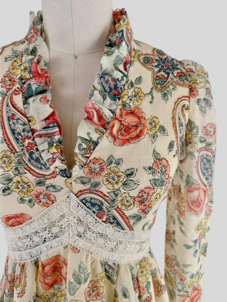 Floral and paisley patterned dress