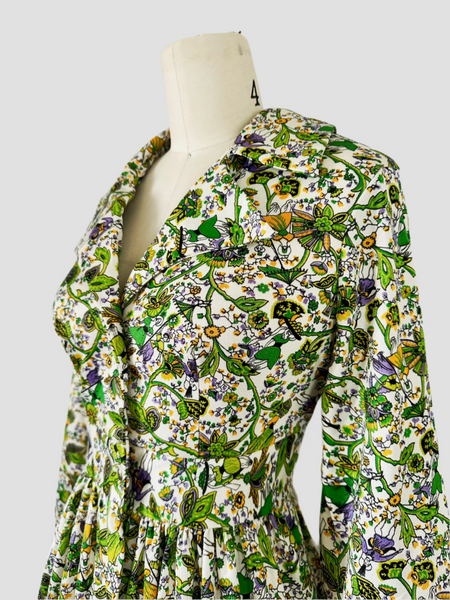 1960s Enchanted Garden Maxi Dress