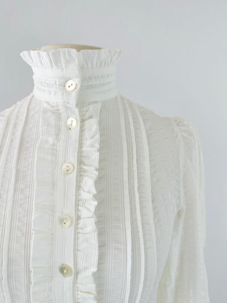 1970s Laura Ashley vintage white gown | Made In Carno Wales