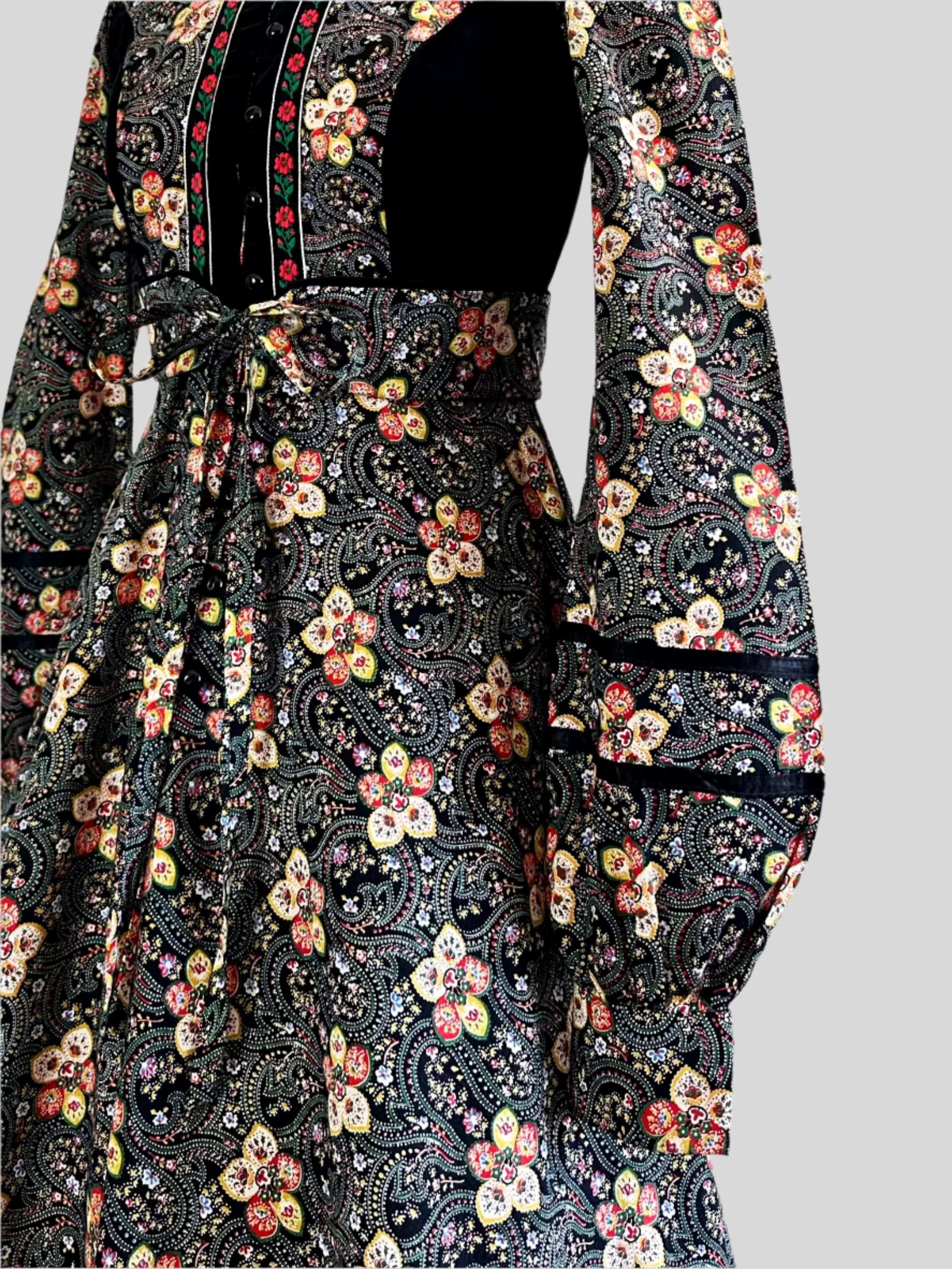 1970s Gunne Sax Dress with Belt - Golden Hour Paisley – Dearly Vintage