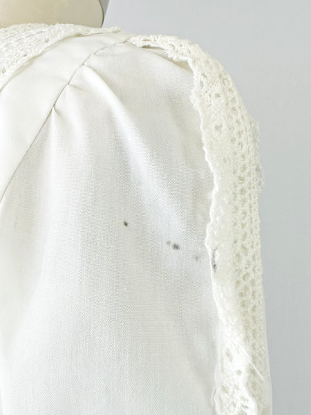 GUNNE SAX Vintage | 1970s Lace Panel White Popplin Dress
