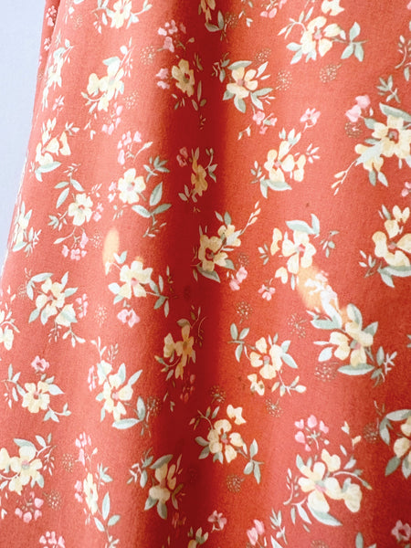 1980s Laura Ashley Floral Print Cotton Dress