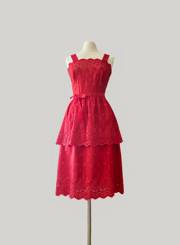 1970s Lanz Original Midi - - Cherry Red