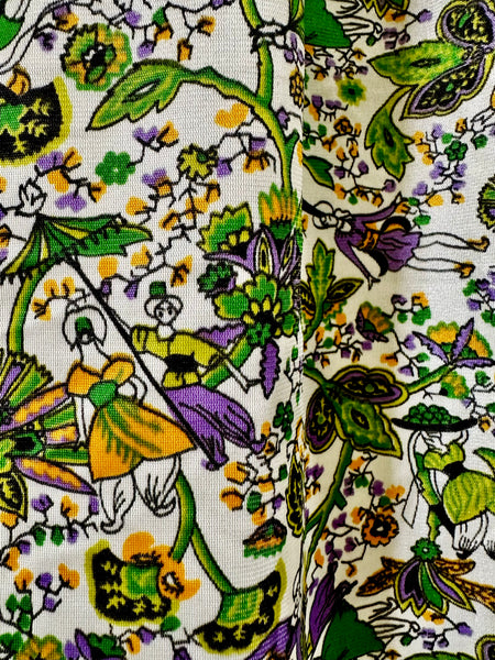 1960s Enchanted Garden Maxi Dress