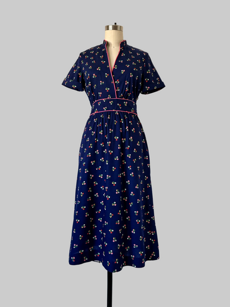 Vintage 1980s Lanz floral cotton midi dress