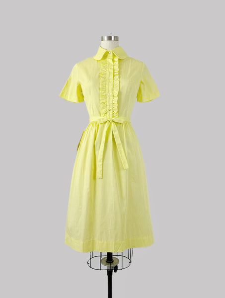 1960s HARMONY COED Belted Cotton Shirt Dress| NOS