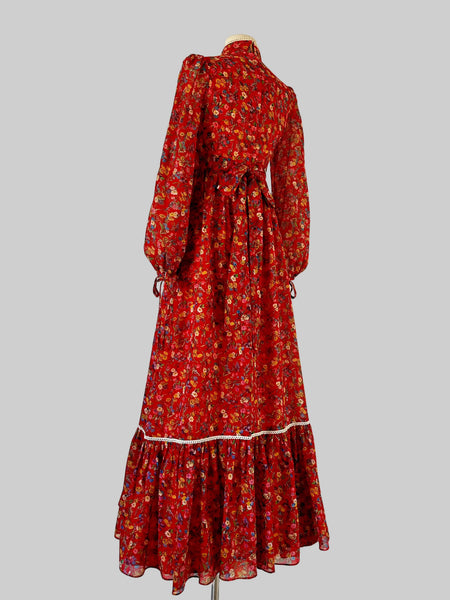 1970s Candi Jones Boho Maxi Dress