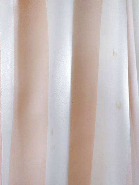 1980s Gunne Sax Off Shoulder Candy Stripe Satin Gown