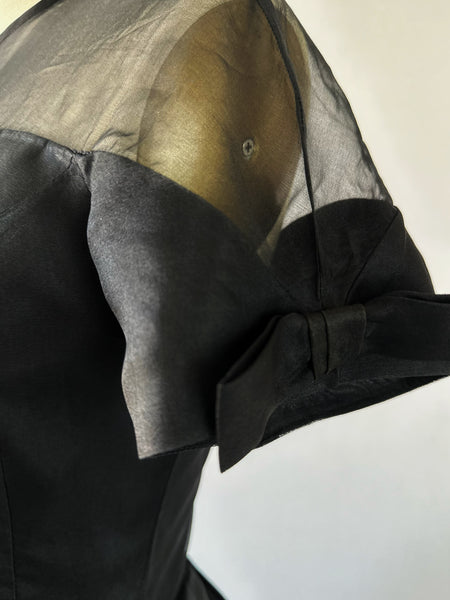 1950s Black Peplum Dress