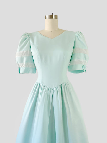 1980's Lanz Whimsical Blue Dress