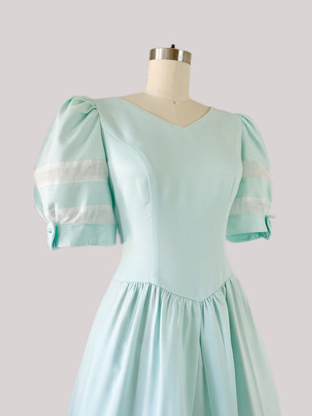 1980's Lanz Whimsical Blue Dress