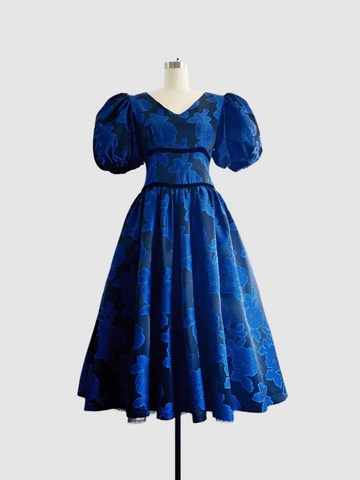1980s Cocktail Dress - Sapphire Rose
