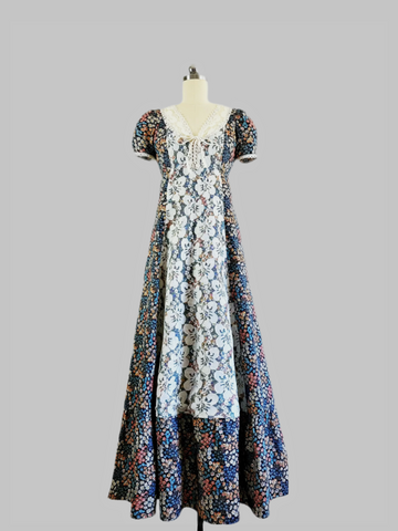 1970s Maxi - Noir Bohemain Floral