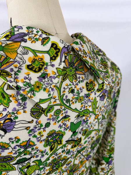 1960s Enchanted Garden Maxi Dress