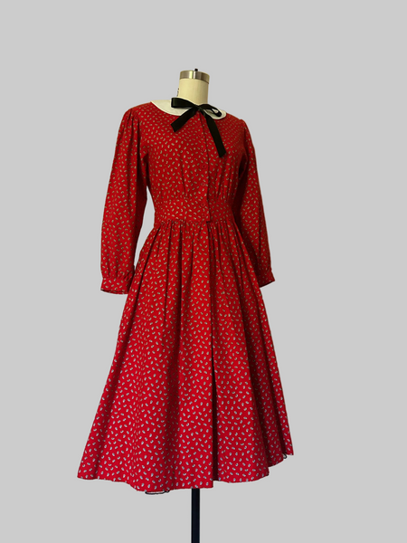 Vintage1980s Lanz Cotton Flannel Midi Dress