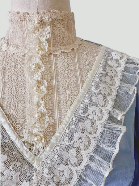 1970s Gunne Sax Romantic Renaissance Bridal Collection - Winter Blue