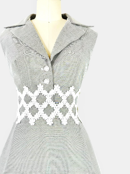 1960s Semi-Formal Maxi Gown in Soft Gray