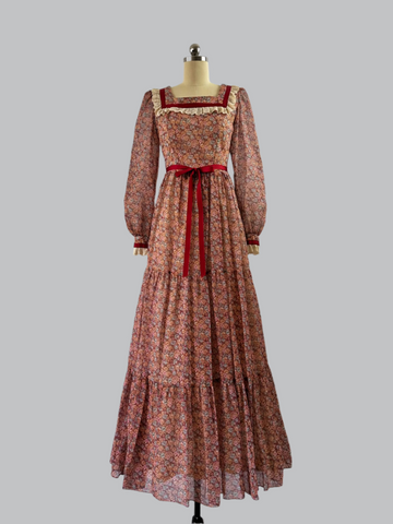 1970s Wildflowers Prairie Dress
