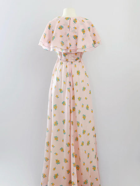 1970's Marigold Cape Dress